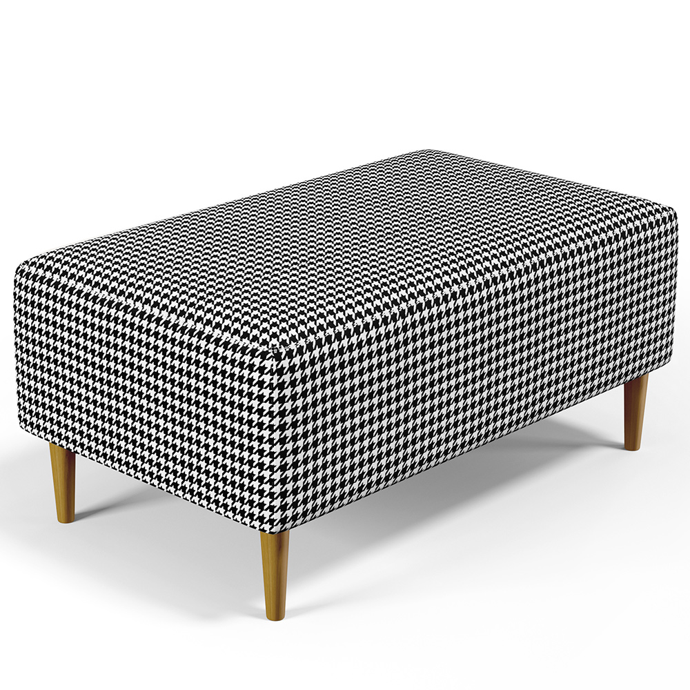 Kit 02 Puffs Decorativos Para Sala De Estar Cléo W01 Pés Palito 90 cm Pied Poule - Lyam Decor