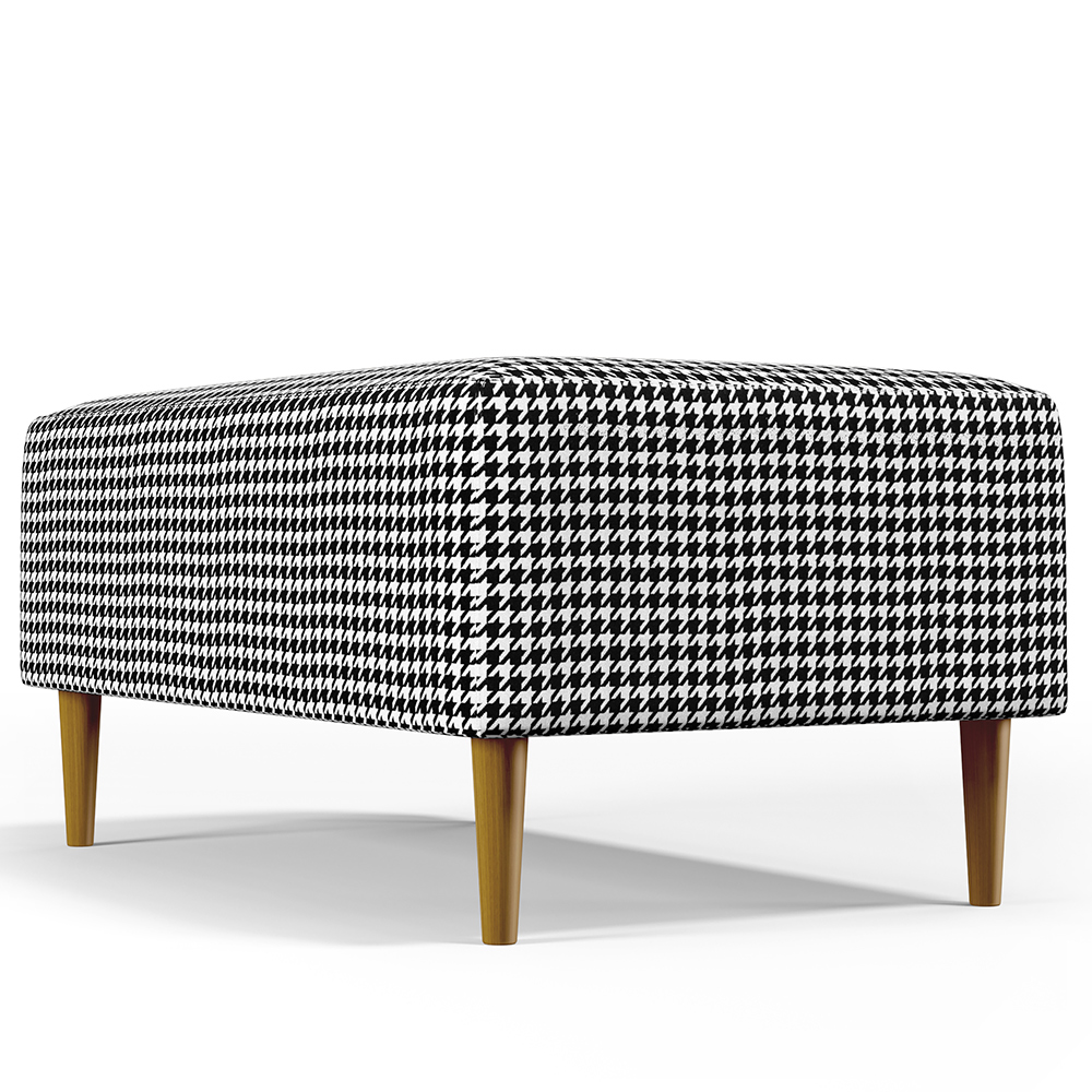 Kit 02 Puffs Decorativos Para Sala De Estar Cléo W01 Pés Palito 90 cm Pied Poule - Lyam Decor