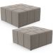 Kit 02 Puffs Decorativos Para Sala De Estar Quadrado Milano 90x90 W01 Bouclê Bege - Lyam Decor