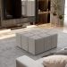 Kit 02 Puffs Decorativos Para Sala De Estar Quadrado Milano 90x90 W01 Bouclê Bege - Lyam Decor