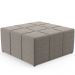 Kit 02 Puffs Decorativos Para Sala De Estar Quadrado Milano 90x90 W01 Bouclê Bege - Lyam Decor