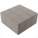 Kit 02 Puffs Decorativos Para Sala De Estar Quadrado Milano 90x90 W01 Bouclê Bege - Lyam Decor