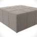 Kit 02 Puffs Decorativos Para Sala De Estar Quadrado Milano 90x90 W01 Bouclê Bege - Lyam Decor