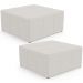 Kit 02 Puffs Decorativos Para Sala De Estar Quadrado Milano 90x90 W01 Bouclê Cru - Lyam Decor