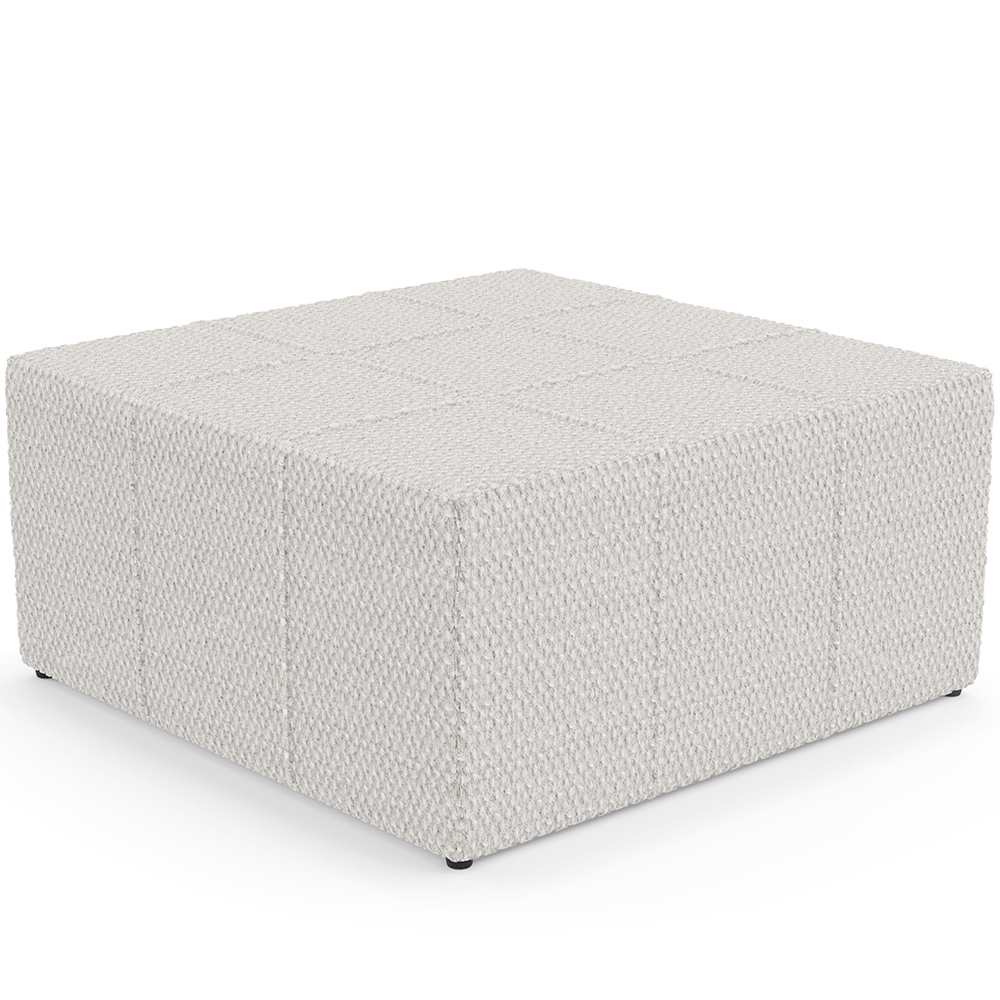 Kit 02 Puffs Decorativos Para Sala De Estar Quadrado Milano 90x90 W01 Bouclê Cru - Lyam Decor