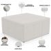 Kit 02 Puffs Decorativos Para Sala De Estar Quadrado Milano 90x90 W01 Bouclê Cru - Lyam Decor