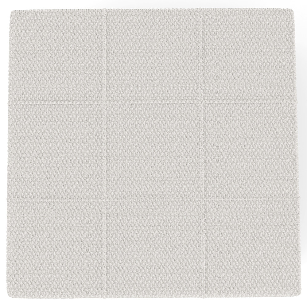 Kit 02 Puffs Decorativos Para Sala De Estar Quadrado Milano 90x90 W01 Bouclê Cru - Lyam Decor