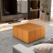Kit 02 Puffs Decorativos Para Sala De Estar Quadrado Milano 90x90 W01 Couríssimo Whisky - Lyam Decor