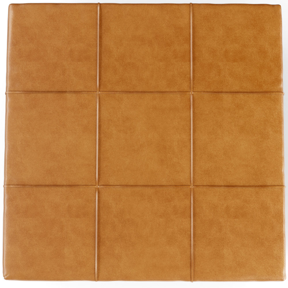 Kit 02 Puffs Decorativos Para Sala De Estar Quadrado Milano 90x90 W01 Couríssimo Whisky - Lyam Decor