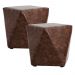 Kit 02 Puffs Decorativos Para Sala de Estar Ametista D02 Facto Marrom B-38 - Lyam Decor