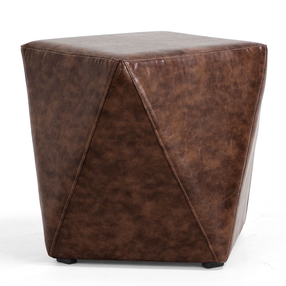Kit 02 Puffs Decorativos Para Sala de Estar Ametista D02 Facto Marrom B-38 - Lyam Decor