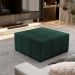 Kit 02 Puffs Decorativos Para Sala de Estar Quadrado Milano 90x90 W01 Linho Verde Musgo - Lyam Decor