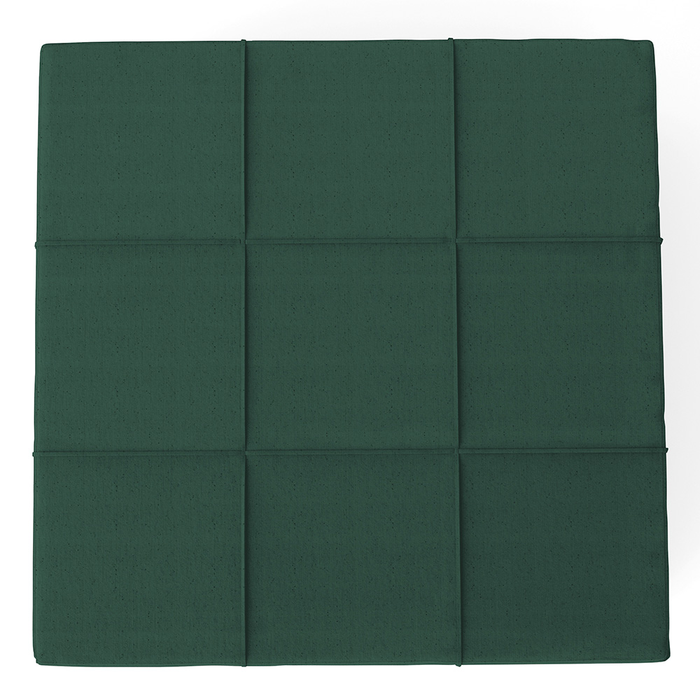 Kit 02 Puffs Decorativos Para Sala de Estar Quadrado Milano 90x90 W01 Linho Verde Musgo - Lyam Decor