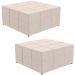 Kit 02 Puffs Decorativos Para Sala de Estar Quadrado Milano 90x90 W01 Suede Bege - Lyam Decor