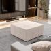Kit 02 Puffs Decorativos Para Sala de Estar Quadrado Milano 90x90 W01 Suede Bege - Lyam Decor