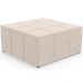 Kit 02 Puffs Decorativos Para Sala de Estar Quadrado Milano 90x90 W01 Suede Bege - Lyam Decor