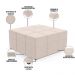 Kit 02 Puffs Decorativos Para Sala de Estar Quadrado Milano 90x90 W01 Suede Bege - Lyam Decor