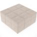 Kit 02 Puffs Decorativos Para Sala de Estar Quadrado Milano 90x90 W01 Suede Bege - Lyam Decor