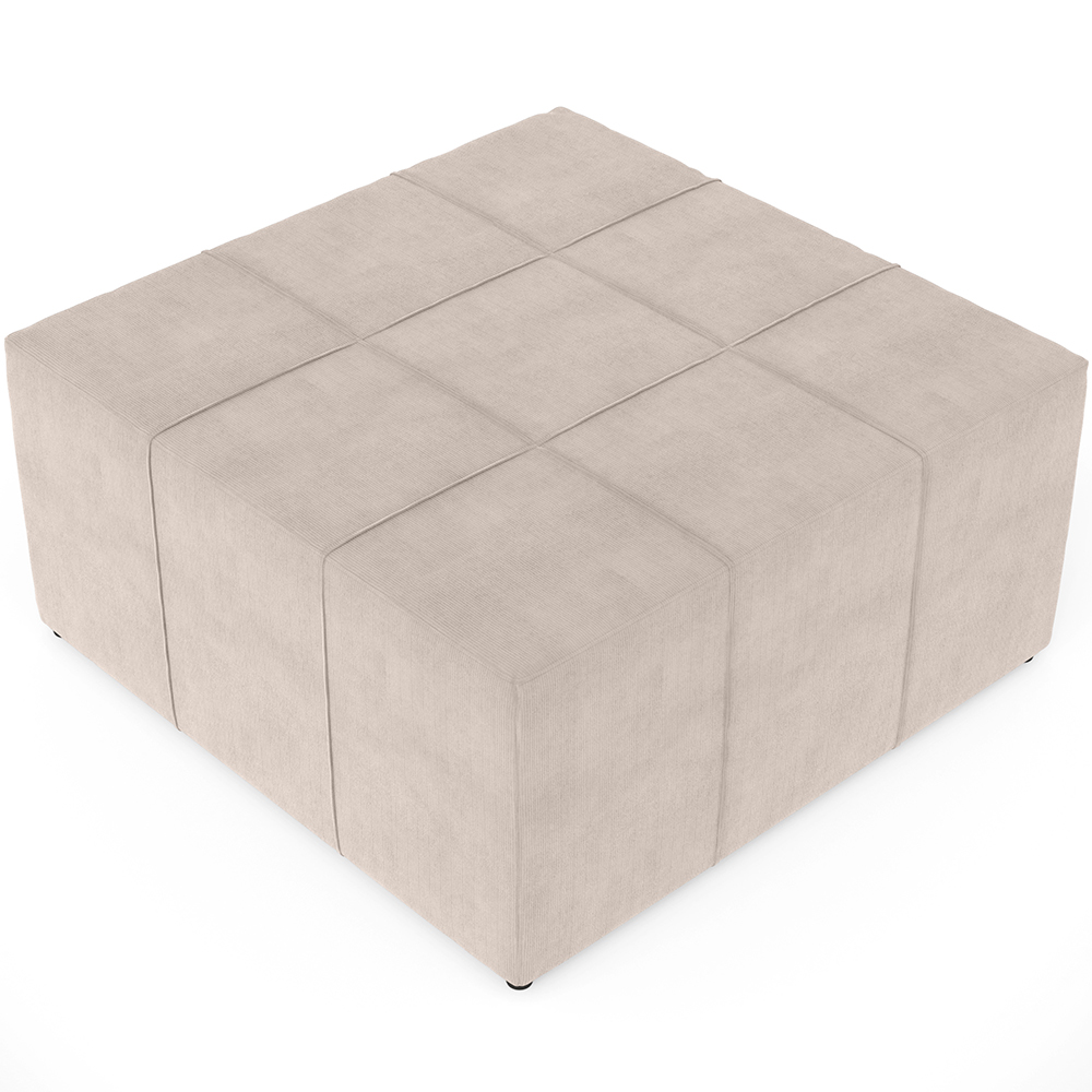 Kit 02 Puffs Decorativos Para Sala de Estar Quadrado Milano 90x90 W01 Suede Bege - Lyam Decor