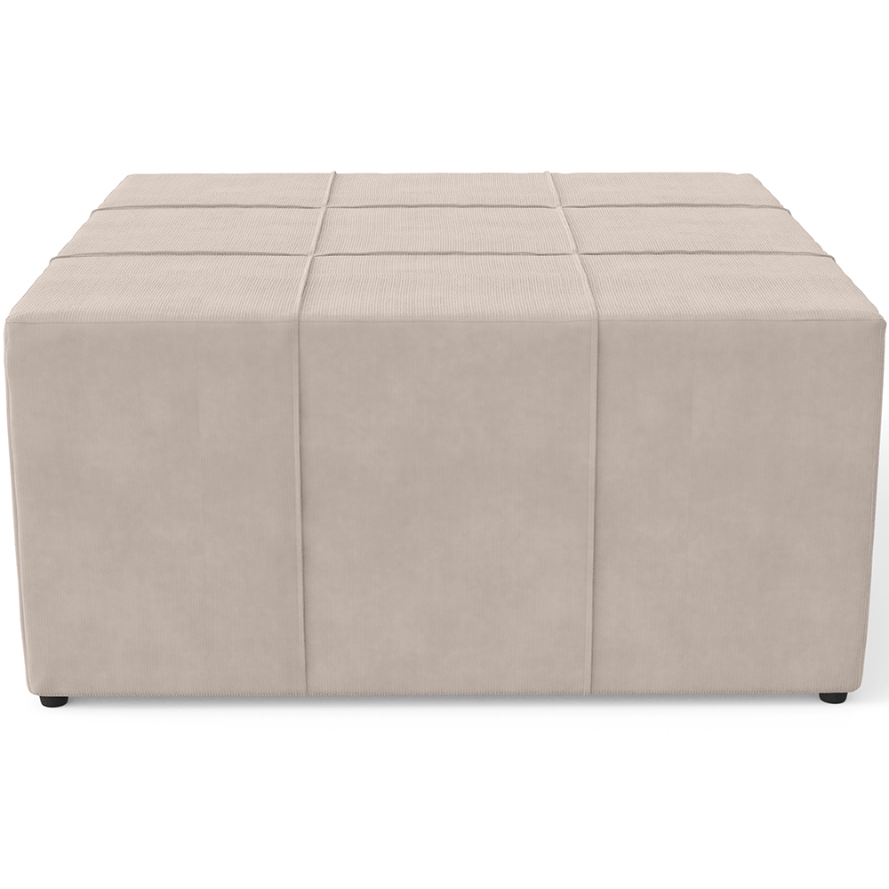Kit 02 Puffs Decorativos Para Sala de Estar Quadrado Milano 90x90 W01 Suede Bege - Lyam Decor