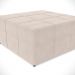 Kit 02 Puffs Decorativos Para Sala de Estar Quadrado Milano 90x90 W01 Suede Bege - Lyam Decor