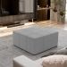 Kit 02 Puffs Decorativos Para Sala de Estar Quadrado Milano 90x90 W01 Suede Cinza - Lyam Decor