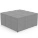 Kit 02 Puffs Decorativos Para Sala de Estar Quadrado Milano 90x90 W01 Suede Cinza - Lyam Decor