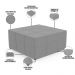 Kit 02 Puffs Decorativos Para Sala de Estar Quadrado Milano 90x90 W01 Suede Cinza - Lyam Decor