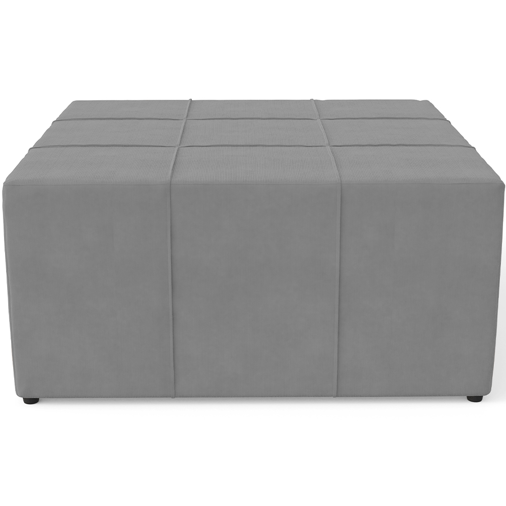 Kit 02 Puffs Decorativos Para Sala de Estar Quadrado Milano 90x90 W01 Suede Cinza - Lyam Decor