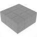Kit 02 Puffs Decorativos Para Sala de Estar Quadrado Milano 90x90 W01 Suede Cinza - Lyam Decor