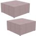 Kit 02 Puffs Decorativos Para Sala de Estar Quadrado Milano 90x90 W01 Suede Rosê - Lyam Decor