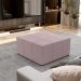 Kit 02 Puffs Decorativos Para Sala de Estar Quadrado Milano 90x90 W01 Suede Rosê - Lyam Decor