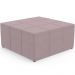 Kit 02 Puffs Decorativos Para Sala de Estar Quadrado Milano 90x90 W01 Suede Rosê - Lyam Decor