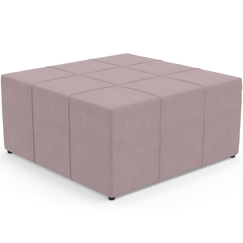 Kit 02 Puffs Decorativos Para Sala de Estar Quadrado Milano 90x90 W01 Suede Rosê - Lyam Decor