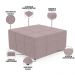 Kit 02 Puffs Decorativos Para Sala de Estar Quadrado Milano 90x90 W01 Suede Rosê - Lyam Decor