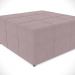 Kit 02 Puffs Decorativos Para Sala de Estar Quadrado Milano 90x90 W01 Suede Rosê - Lyam Decor