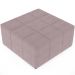 Kit 02 Puffs Decorativos Para Sala de Estar Quadrado Milano 90x90 W01 Suede Rosê - Lyam Decor