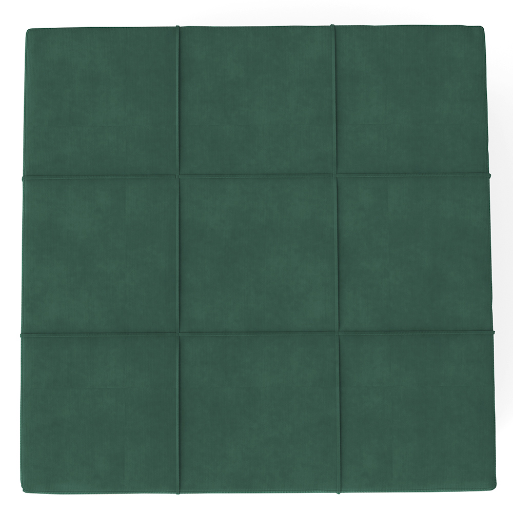 Kit 02 Puffs Decorativos Para Sala de Estar Quadrado Milano 90x90 W01 Suede Verde Musgo - Lyam Decor