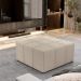 Kit 02 Puffs Decorativos Para Sala de Estar Quadrado Milano 90x90cm W01 Linho Bege - Lyam Decor
