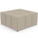 Kit 02 Puffs Decorativos Para Sala de Estar Quadrado Milano 90x90cm W01 Linho Bege - Lyam Decor