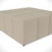 Kit 02 Puffs Decorativos Para Sala de Estar Quadrado Milano 90x90cm W01 Linho Bege - Lyam Decor