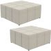 Kit 02 Puffs Decorativos Para Sala de Estar Quadrado Milano 90x90cm W01 Linho Champagne - Lyam Decor
