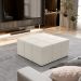 Kit 02 Puffs Decorativos Para Sala de Estar Quadrado Milano 90x90cm W01 Linho Champagne - Lyam Decor