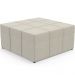 Kit 02 Puffs Decorativos Para Sala de Estar Quadrado Milano 90x90cm W01 Linho Champagne - Lyam Decor