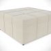 Kit 02 Puffs Decorativos Para Sala de Estar Quadrado Milano 90x90cm W01 Linho Champagne - Lyam Decor