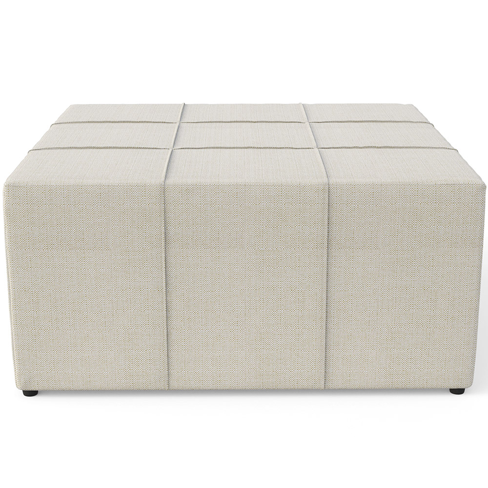 Kit 02 Puffs Decorativos Para Sala de Estar Quadrado Milano 90x90cm W01 Linho Champagne - Lyam Decor