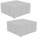 Kit 02 Puffs Decorativos Para Sala de Estar Quadrado Milano 90x90cm W01 Linho Cinza - Lyam Decor