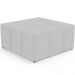 Kit 02 Puffs Decorativos Para Sala de Estar Quadrado Milano 90x90cm W01 Linho Cinza - Lyam Decor