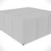 Kit 02 Puffs Decorativos Para Sala de Estar Quadrado Milano 90x90cm W01 Linho Cinza - Lyam Decor