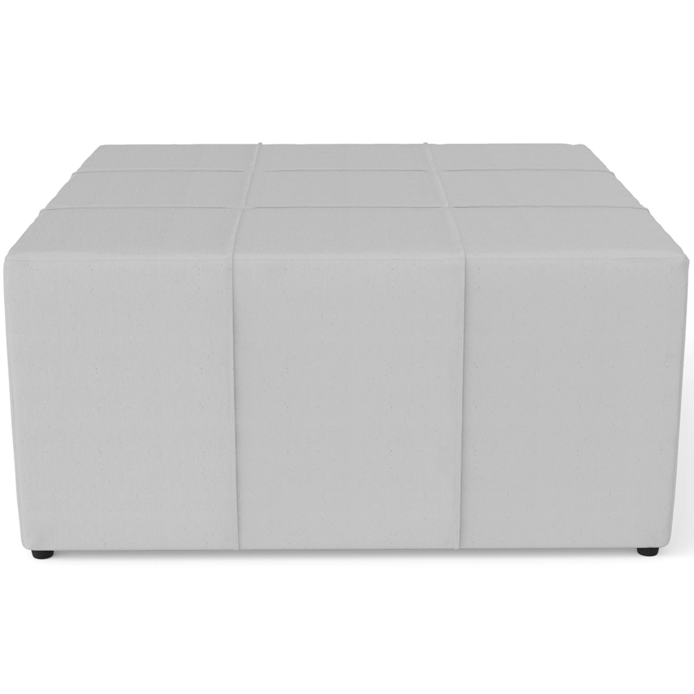 Kit 02 Puffs Decorativos Para Sala de Estar Quadrado Milano 90x90cm W01 Linho Cinza - Lyam Decor
